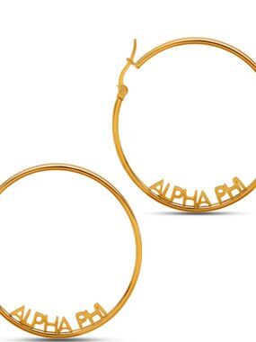 Alpha Phi Hoop Earrings, NWT